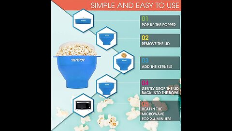 Hotpop Microwave Popcorn Popper, Silicone Popcorn Maker