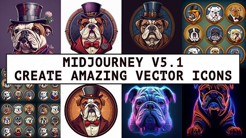 Create Amazing VECTOR Icons with Midjourney V5.1 And Free AI Tool - Tutorial