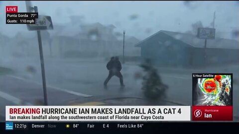 Reporter Gets Smacked By Tree Branch, Nearly Gets Blown Away From Hurricane Ian