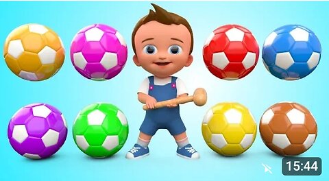 Soccer Balls Mini Golf Game Play by Little Baby Wooden Hammer to Learn Colors for Children - 3D Kids