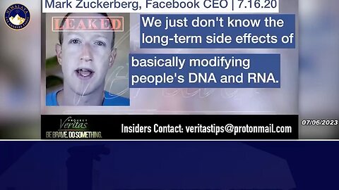 马克·扎克伯格私下告诉脸书高管要对 mRNA 疫苗保持谨慎，因为我们不知道从根本上修改人DNA和RNA会带来什么长期副作用然而同时还在宣布要加大力度消除脸书和Instagram上关于新冠疫苗的虚假言