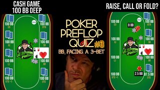 POKER PREFLOP QUIZ FACING A 3-BET ON THE BB #3