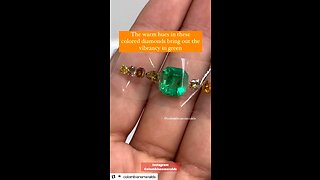 Loose natural Yellow diamond & asscher Colombian emerald ring bracelet for jewelry gift ideas