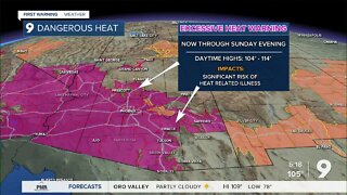 Excessive Heat Warnings in effect through Sunday evening