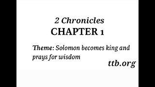 2 Chronicles Chapter 1 (Bible Study)