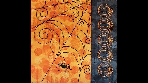 DBJJ Halloween Placemat - Spider Web Block, Easy Embroidery Only and Super Cute!