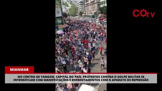 Protestos contra o golpe militar em Mianmar