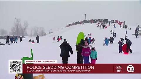 Downriver police departments competing in sledding competition on Thursday