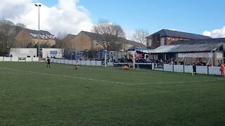 Bacup Borough FC the winning penalty well taken