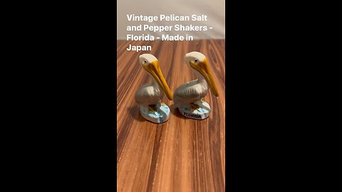 Vintage Pelican Salt and Pepper Shakers - Florida - Made in Japan