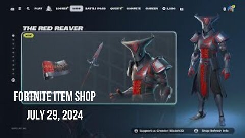 Fortnite Item Shop|July 29, 2024(*New* Red Reaver Bundle)