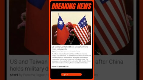 Sensational News: US and Taiwan to hold trade talks after China holds military drills #shorts #news