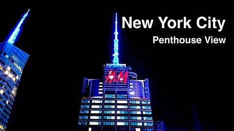 New York City Penthouse View - H&M Building - New York City at Night - Midtown Manhattan