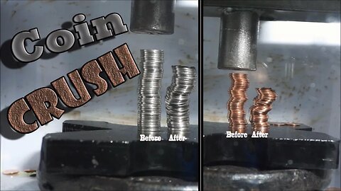 Coins Crushed by Hydraulic Press| Coin Explosion