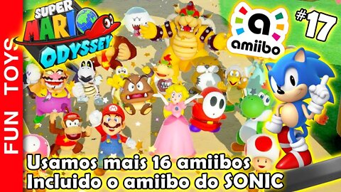 🔴 Super Mario Odyssey #17 - Continuamos usando TODOS os AMIIBOS! Usamos até o do SONIC - Parte 2/2