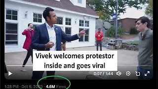 Vivek Ramaswamy invites protester to come in and speak gets 1.6M views in 8hrs