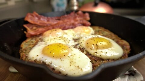 Easy 3 Ingredient Hash Browns & Eggs Breakfast Skillet #shorts