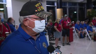 99 local Vietnam and Korean War Veterans take off on Old Glory Honor Flight this morningi