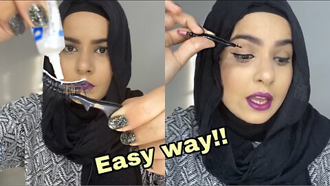 Easy Steps To Apply False Lashes At Home | For Beginners !