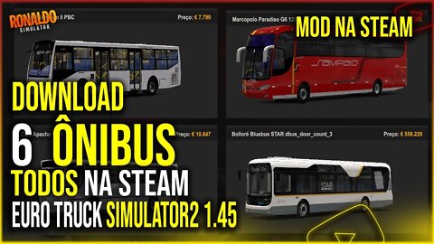 ▶️ETS2 1.45 TOP 6 MOD DE ÔNIBUS NA STEAM EURO TRUCK SIMULATOR 2 1.45