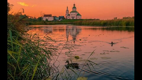 Beautiful summer sunset in Suzdal