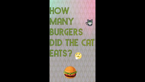 How many burgers did the cat eats? 🤔🤔