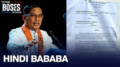 Davao del Norte Gov. Edwin Jubahib, hindi bababa sa pwesto sa kabila ng suspension order