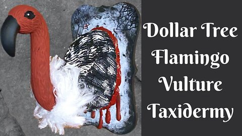 Dollar Tree Halloween Crafts: Lawn Flamingo Vulture Taxidermy | Halloween Decor DIY | Halloween DIY