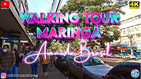 Walking Tour Maringá Paraná - Avenida Brasil (4K)