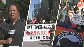 Manifestants d'extrême gauche ONT CONTRÉ la manifestation '1 Million Marche pour les Enfants' à MLT
