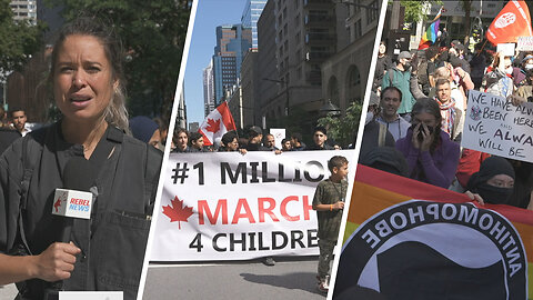 Manifestants d'extrême gauche ONT CONTRÉ la manifestation '1 Million Marche pour les Enfants' à MLT