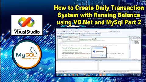 How to Create Daily Transaction System with Running Balance Using VB.Net and MySql Part 2