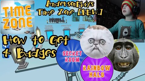 AndersonPlays Roblox Time Zone - How to Get: Rainbow Halo | Secret Room | Catt Badge | Monk Badge