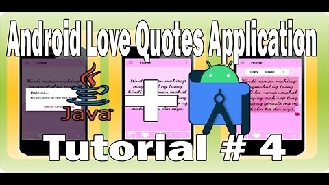 How to create A Love Quotes Application in Android Studio Tutorial 4