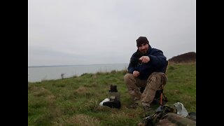 Coffee time overlooking The Isle of wight.