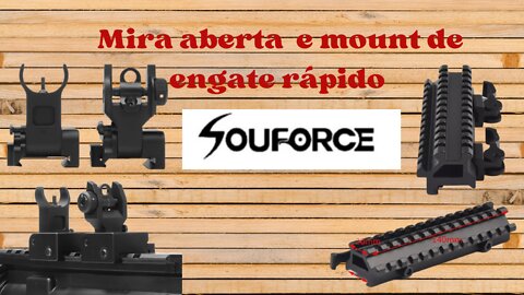 Mira aberta retrátil e Mount de engate rápido Souforce