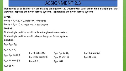 Physics| Class 11| Chapter 2| Vectors and Equilibrium| Assignments