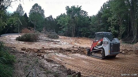 skid steer dirt work excavation time lapse at cabin build site