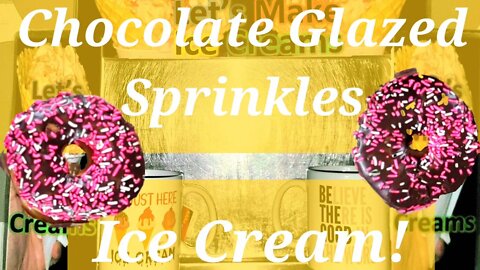 Ice Cream Making Chocolate Glazed With Pink And White Sprinkles