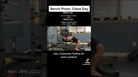 Bench press 300lbs (95%)