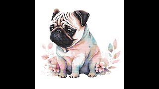 CUTE PUG Cross Stitch Pattern by Welovit | welovit.net | #welovit