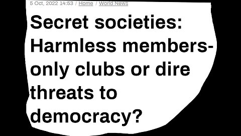 Secret Societies real or real ?