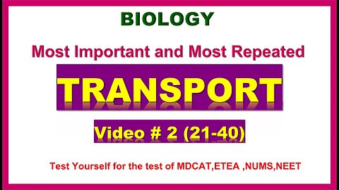 Transport #mdcatmcqs Part 2#mdcatbiology #mdcat2024 #Transportmcqs #etea2024 #nums2024 #circulation