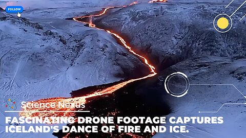 Fascinating drone footage captures Iceland's dance of fire and ice.