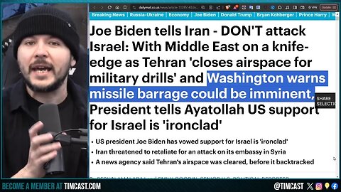 Biden Threatens Iran Amid Fear Of IMMINENT Iranian Strike On Israel Which Could Ignite World War 3