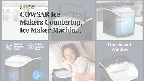 COWSAR Ice Makers Countertop, Ice Maker Machine 6 Mins/9 Pcs Bullet Portable Ice Maker Machine...