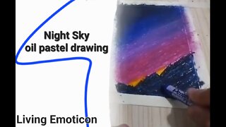 Oil Pastel Drawing For Beginners - Night Sky #4