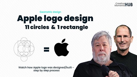 Apple Logo Designed with Eleven Circles and One Rectangle - Watch How?