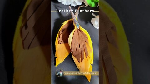 Silver & Gold, 5 inch drop leather feather earrings