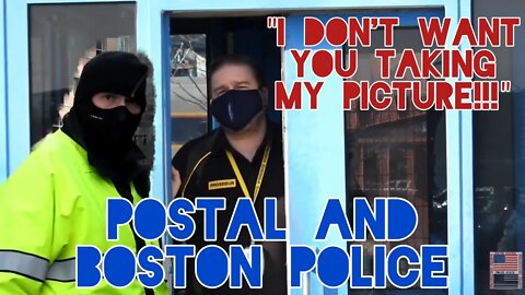 "You Are Breaking The Law By Taking My Photo". Prosegur Security. Educated. USPS. Boston. Mass.